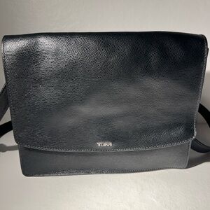 TUMI Black Textured Messenger Bag